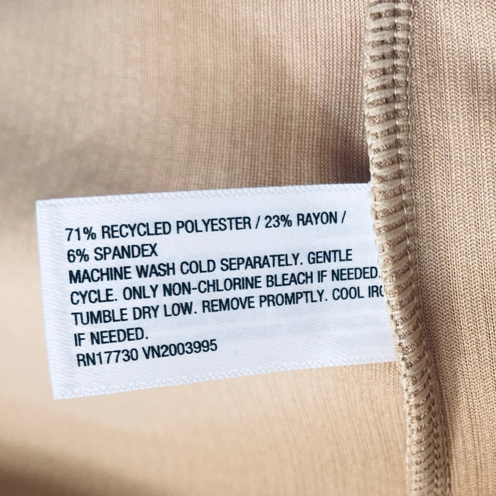 A New Day Short Cap Sleeve Ribbed Polo Midi Bodycon Dress Medium Irish Cream NWT - Picture 9 of 13